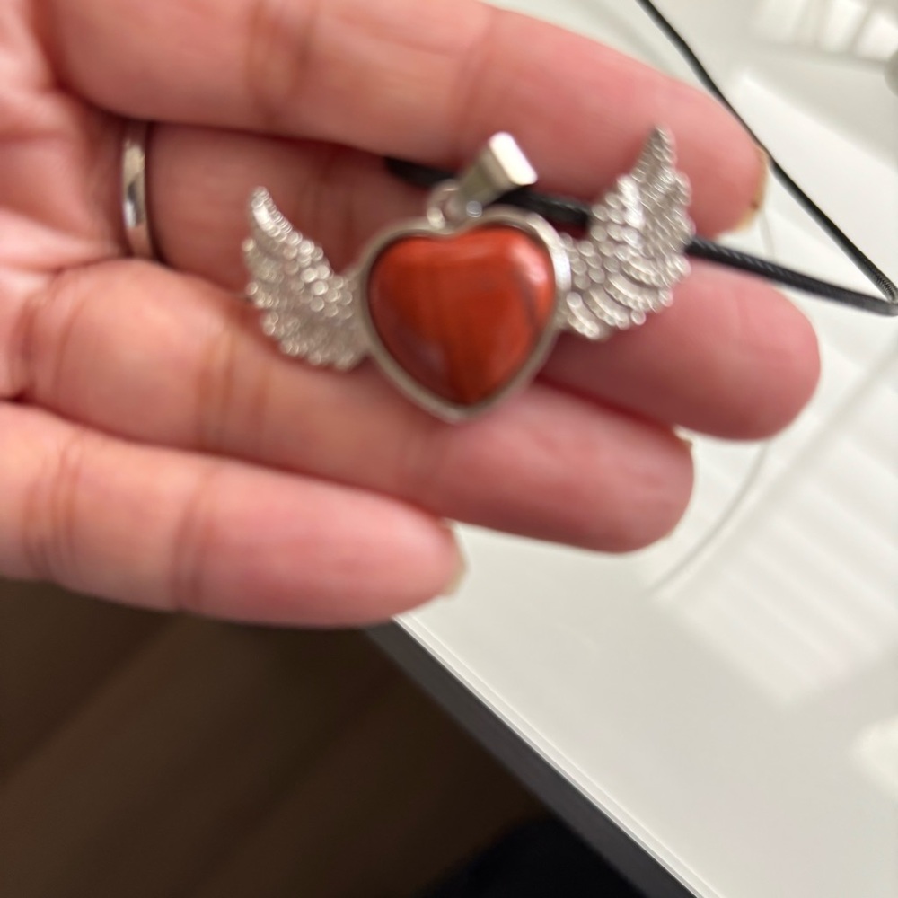 Stone heart necklace